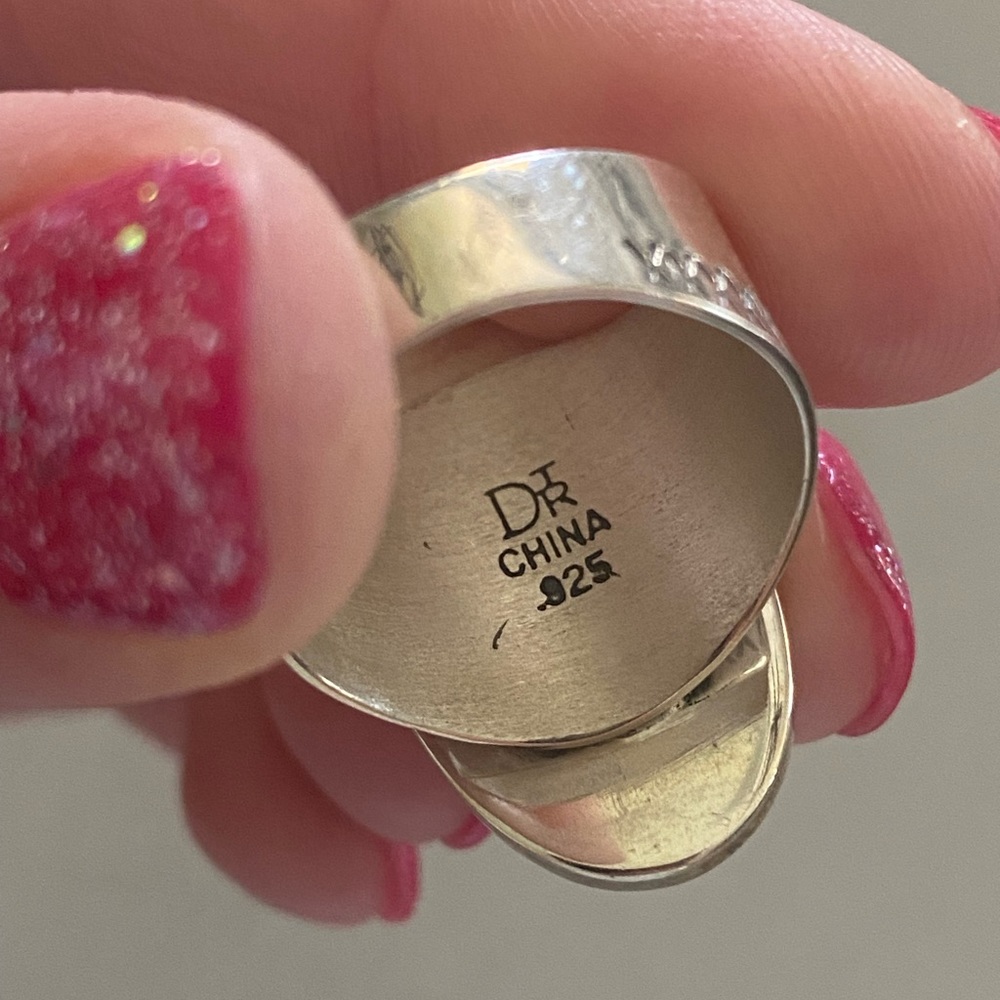 Silver Onyx Ring Missing Stone - image 3